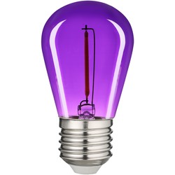 0,6W Farget LED kronepære - Lilla, Karbon filamenter, E27
