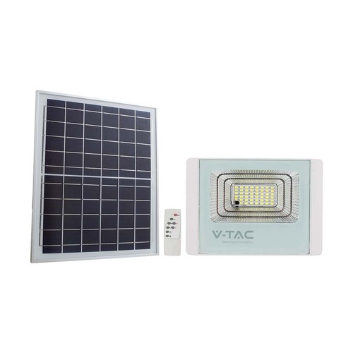 20W solcellepanel - LED lyskaster, 6400K, hvitt hus.