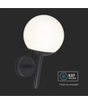 Vegglampe (1*E27) - Matt sort, opal plastkule