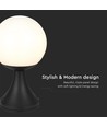 E27 utendørs stolpelampe - IP44, mattsort, opalglass, høyde 100cm, uten lyskilde