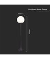 Sort hagelampe - 97cm, IP44 utendørs, mattsort, E27-fatning, uten lyskilde