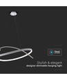 48W LED Hengelampe - 800x1200mm, 3000K, hvit, metall, TRIAC dimbar