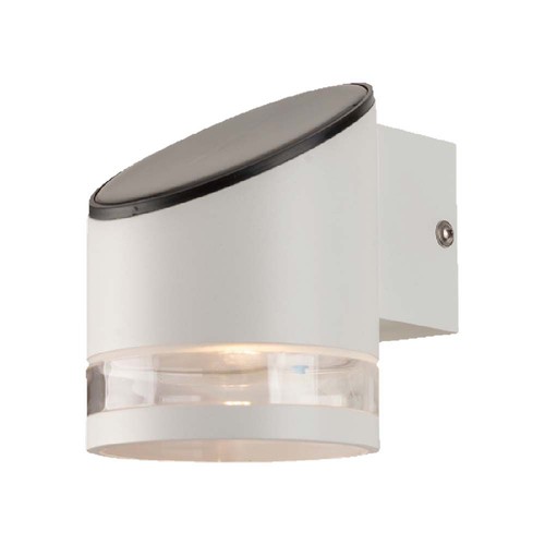 1W Solcelle vegglampe med sensor - 3000K, IP54, bevegelsessensor, varm hvit