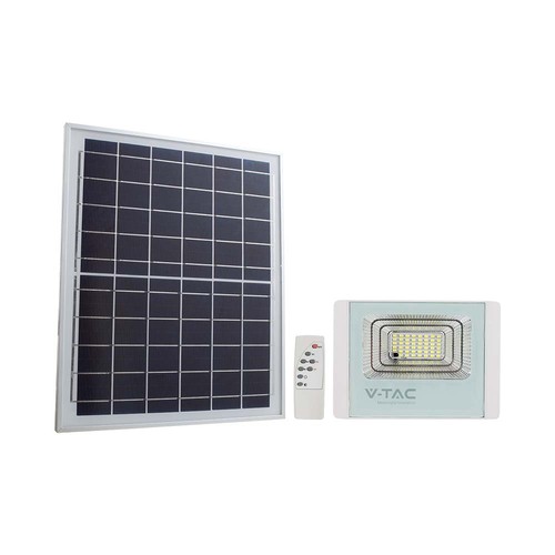 12W solcellepanel - LED lyskaster, 4000K, hvitt hus.