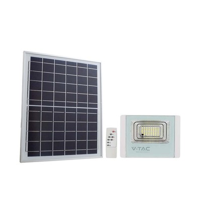 12W solcellepanel - LED lyskaster, 4000K, hvitt hus.