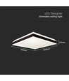 48W LED Designer Lys - TRIAC Dimbar, 4000K, Svart, Firkantet