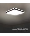 48W LED Designer Lys - TRIAC Dimbar, 4000K, Svart, Firkantet