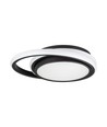 38W LED Designer Lys - 4000K, Svart, Dobbel, Rund