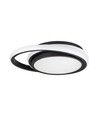 38W LED designer taklampe - Sort, dobbel rund, Ø45cm, 4000K, 4050lm, IP20
