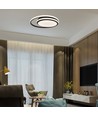 38W LED Designer Lys - 4000K, Svart, Dobbel, Rund