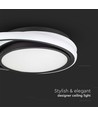 38W LED Designer Lys - 4000K, Svart, Dobbel, Rund