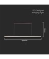 23W LED designer pendel / lysekrone - 2130lm, sort, rektangulær, 123x110cm, 4000K, IP20