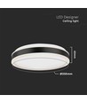 18W LED Lys - Designer, 4000K, Svart, Rund