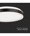 18W LED Lys - Designer, 4000K, Svart, Rund