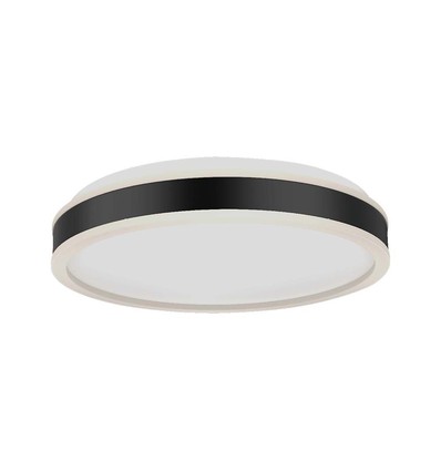 24W LED Lys - Designer, 4000K, Svart, Rund