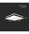 24W Firkantet LED designer taklampe - 2450lm, 45x45cm, sort kant, 4000K, IP20