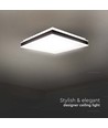 24W LED Designer Lys - 4000K, Svart, Kvadratisk