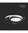 24W LED Designer Lys - 4000K, Svart, Dobbel, Rund