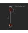 LED Hengelampe Ø100 - 3000K, Lysebrun Hus