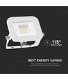 10W LED lyskaster, hvit - Samsung LED chip, IP65, ultra-tynt design, 3000K, utendørs