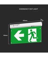 Nødbelysning 4i1 oppheng - EXIT skilt, selvtest-knapp, vegg/tak/vaieroppheng, 6000K.