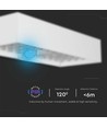 6W LED solcelle vegglampe med sensor - 900lm, IP65, hvit, 4000K, inkl. batteri