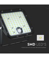 30W Solara LED lyskaster med solcelle - IP65, PIR sensor, 6400K, sort, LiFePO4 batteri