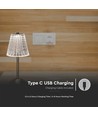 2,4W oppladbar LED bordlampe - Touch dimbar, 3-i-1 CCT, USB-C, Nickel Sand