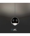 5W pendellampe, sort - 500lm, 3000K, klokkeformet, justerbar