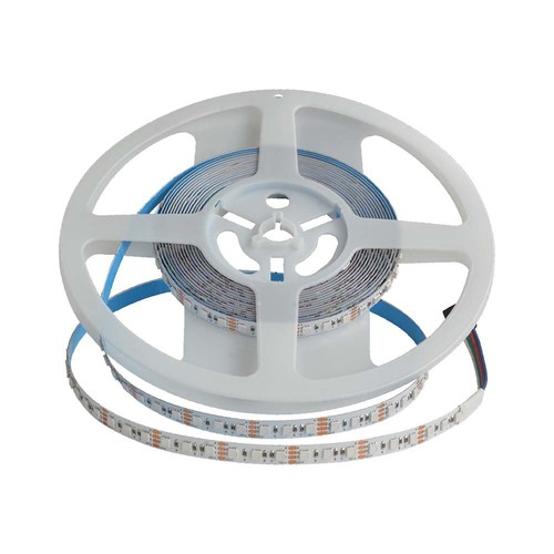 120 LED Stripelys 12W - RGB, IP20, 24V, 8mm, Hvit Dobbelt PCB, 5m/Rull