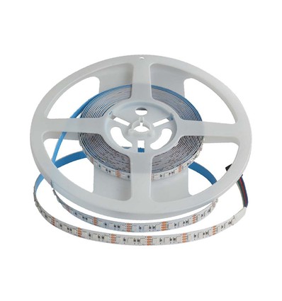5m 12W/m RGB LED strip - 24V, 120 LED pr. meter, IP20, 8mm bredde