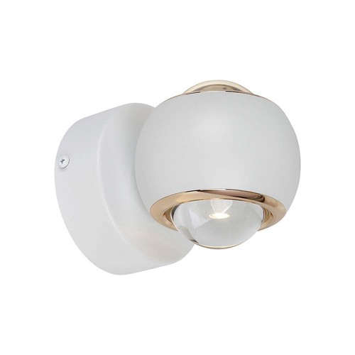 10W LED vegglampe med opp/ned lys - Hvit, 3000K, 13,5x10 cm, IP44, inkl. lyskilde