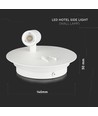 3W + 6W LED hotell vegglampe med lesearm - Hvit, 3000K, on/off knapper, CREE LED