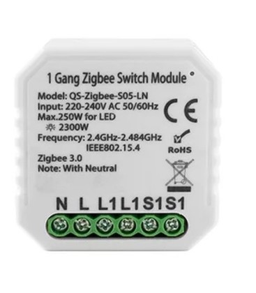 Zigbee innbyggingsrelé - 250W LED