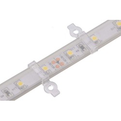 Enkeltfarget LED strip tilbehør 12V/24V 20 stk. klare festeklips til LED strip - Brukes til 10mm IP65 strips