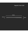 22W LED Ultra Tynn Magnetisk Skinnespot - Flomlys, 4000K, Sort Hus