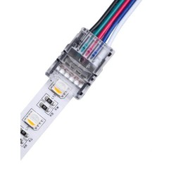 24V RGB+WW LED stripe samler til løse ledninger - 12mm, RGB+W, IP65, 5V-24V