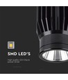 18W LED innfellingsspot - 1900lm, 6400K, sort, IP20, aluminiumsmateriale