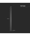 V-Tac 10W LED Sort vegglampe - IP65 utendørs, 230V, inkl. lyskilde