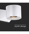 5W hvit rund vegglampe med opp/ned lys - IP65, 4000K, inkl. lyskilde