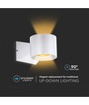 5W hvit rund vegglampe med opp/ned lys - IP65, 4000K, inkl. lyskilde