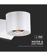 5W hvit rund vegglampe med opp/ned lys - IP65, 4000K, inkl. lyskilde