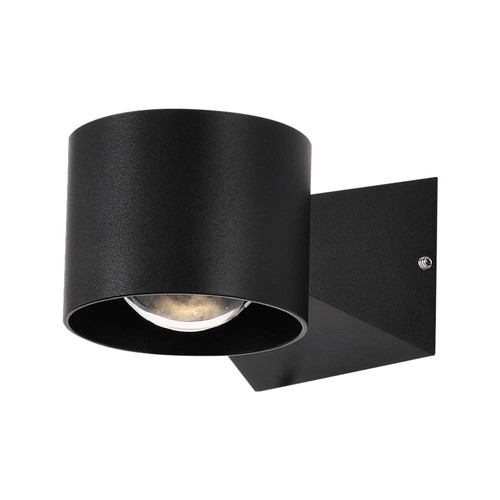 6W LED vegglampe - IP65, sort, 4000K, 465lm, firkantet, inne / ute, inkl. lyskilde