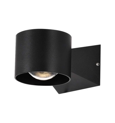 6W LED vegglampe - IP65, sort, 4000K, 465lm, firkantet, inne / ute, inkl. lyskilde