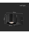 6W LED vegglampe - IP65, sort, 4000K, 465lm, firkantet, inne / ute, inkl. lyskilde
