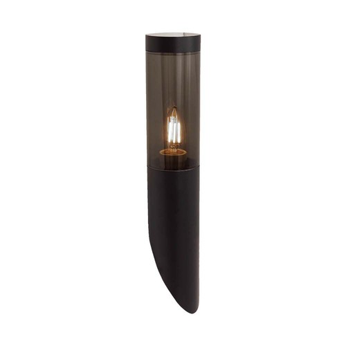 E27 sort skrå vegglampe, 40cm - IP44, rustfritt stål, uten lyskilde, hage/sti