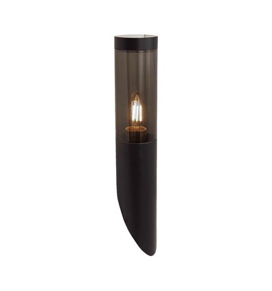 E27 sort bedlampe, 40cm - IP44, rustfritt stål, uten lyskilde, hage/sti montert
