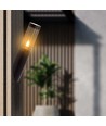 E27 sort skrå vegglampe, 40cm - IP44, rustfritt stål, uten lyskilde, hage/sti