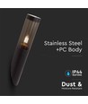E27 sort bedlampe, 40cm - IP44, rustfritt stål, uten lyskilde, hage/sti montert