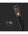 E27 sort skrå vegglampe, 40cm - IP44, rustfritt stål, uten lyskilde, hage/sti